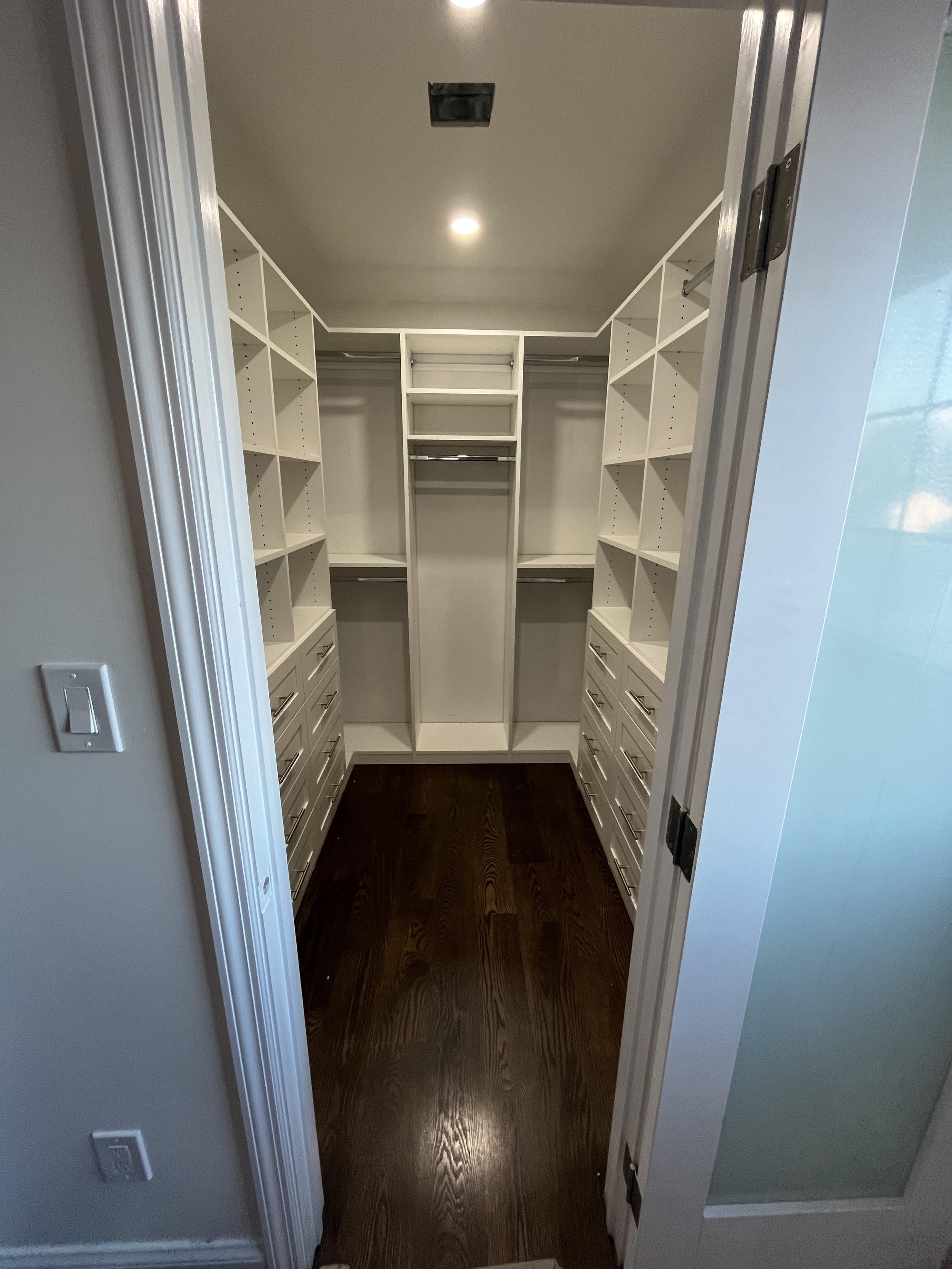 Completed closet angle