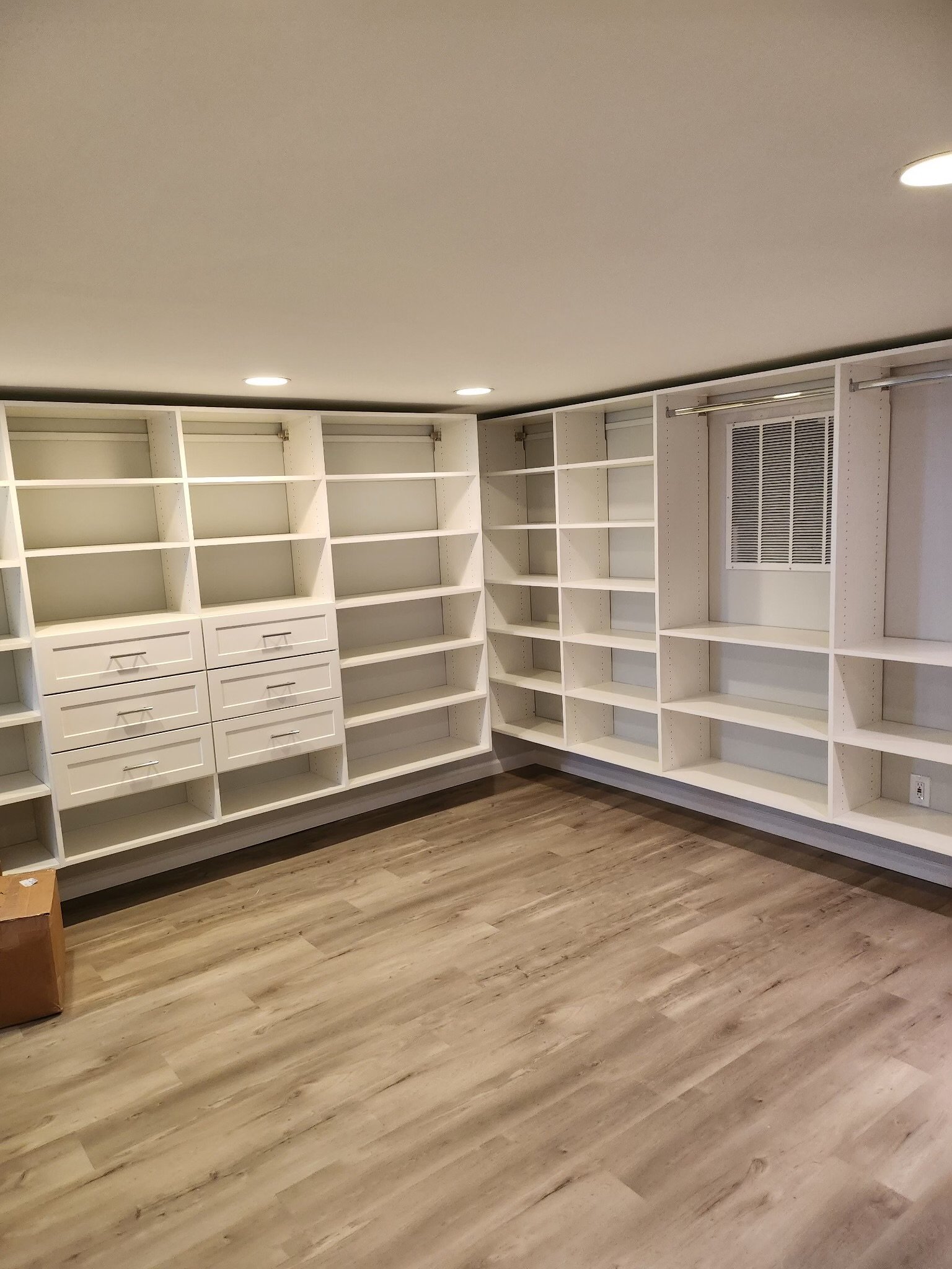 Completed closet detail