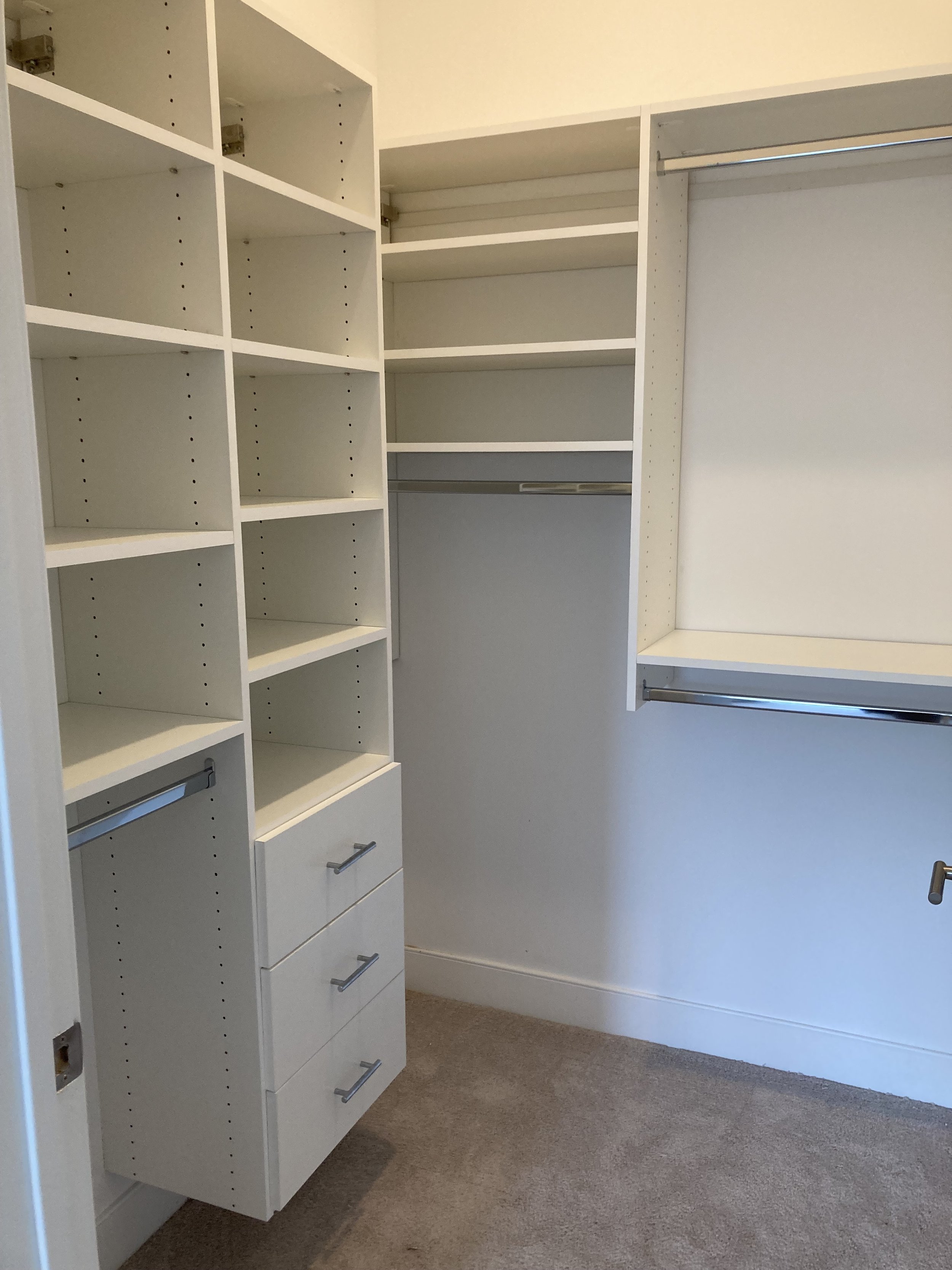 Finished closet view
