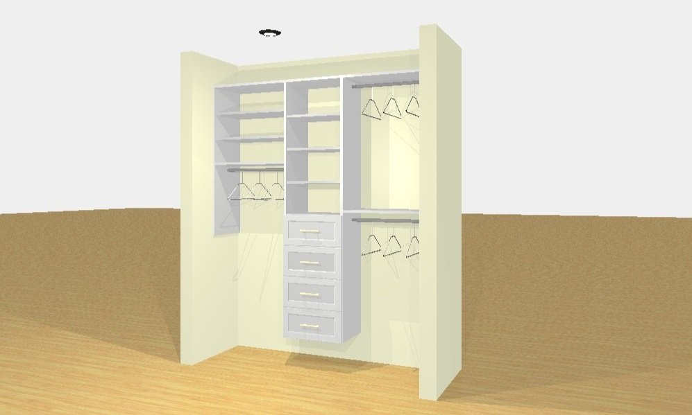 Reach-in closet 3D drawing